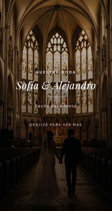 Invitación terminada vista desde un teléfono